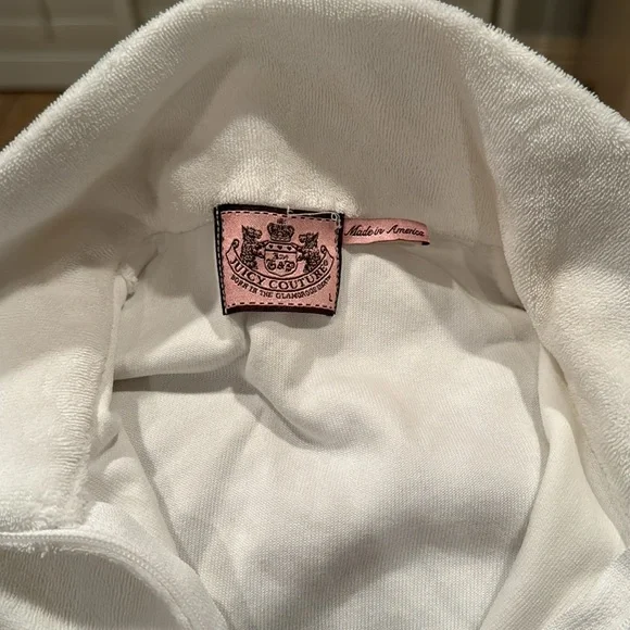 Juicy Couture White Long Sleeve Velour Track Jacket - Picture 2 of 7